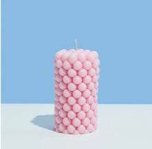 Load image into Gallery viewer, Pink bubble pillar candle
