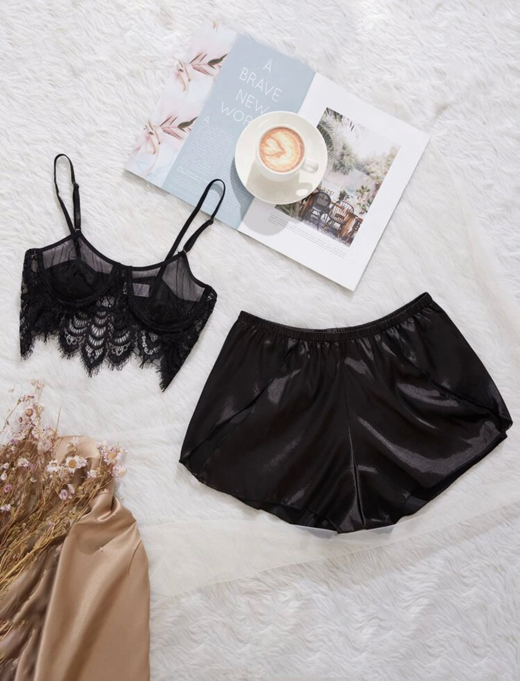 Sheer ! Lace! Satin! Night set