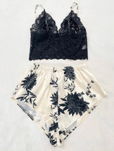 Load image into Gallery viewer, Lace &amp; Satin floral pjs
